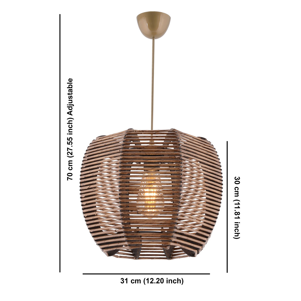 Φωτιστικό Οροφής Μονόφωτο A-G Neta 390Flh2274 Brown Φωτιστικά Κρεμαστά Spitishop