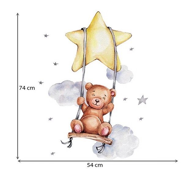 Παιδικά Αυτοκόλλητα Τοίχου Sipo Bear On Swing SIP-WS63034