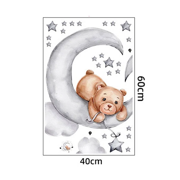 Παιδικά Αυτοκόλλητα Τοίχου Sipo Teddy Bear Moon SIP-WS63037