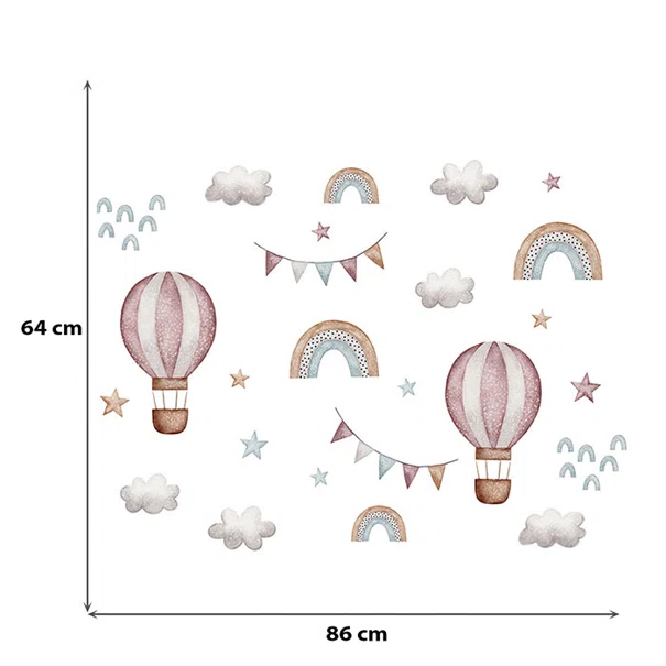 Παιδικά Αυτοκόλλητα Τοίχου Sipo Balloons SIP-WS63040