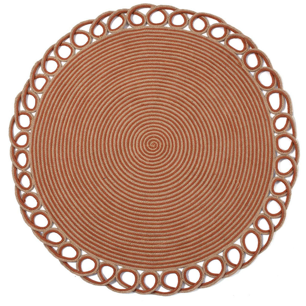 Στρογγυλό Χαλί Καλοκαιρινό (Φ120) Silk Fashion 1911-9 Rust Χαλιά Μοντέρνα Spitishop
