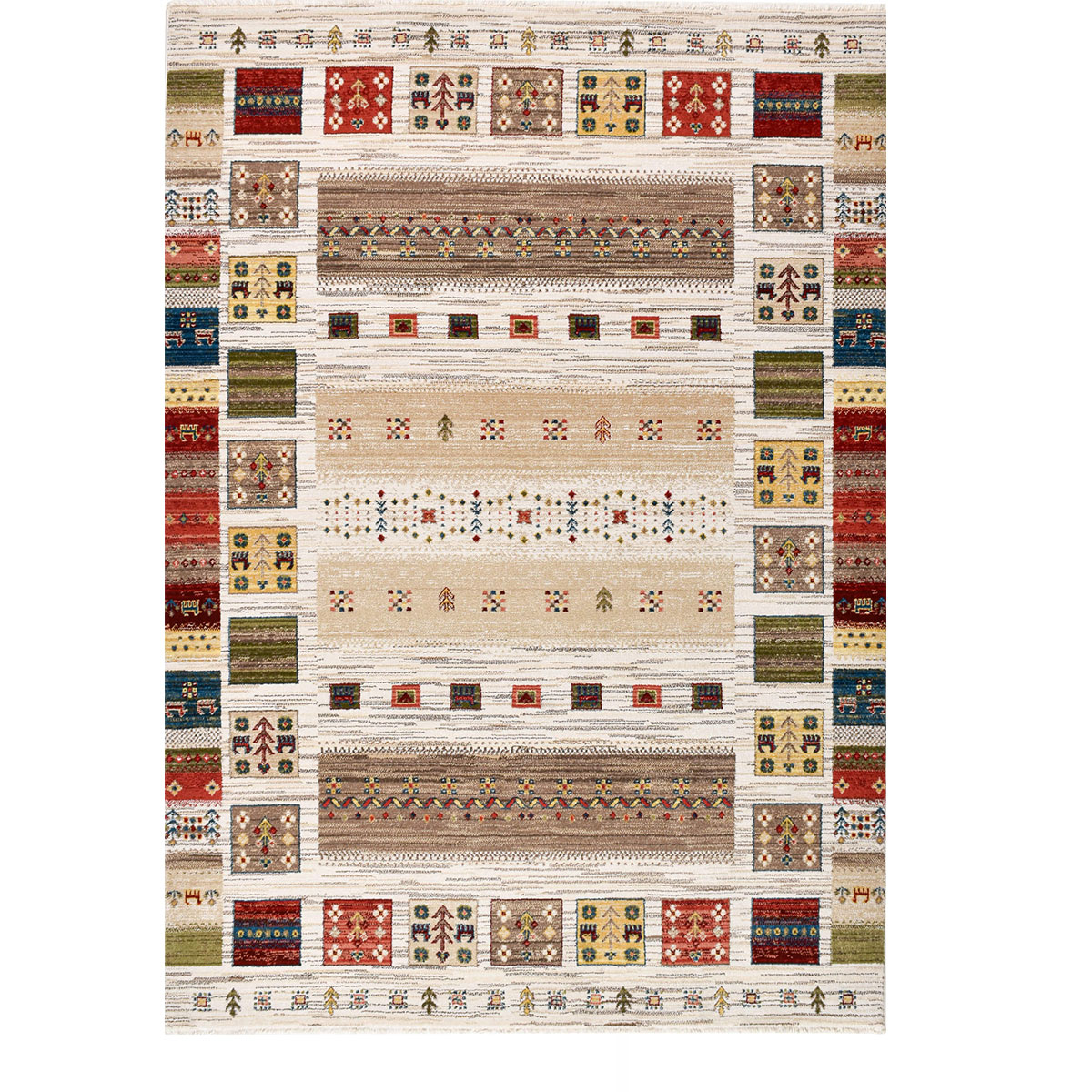 Χαλί (200X290) Polcarpet Kazak Oriental 580 Bone Beige Χαλιά Σαλονιού Χειμερινά Boho Spitishop