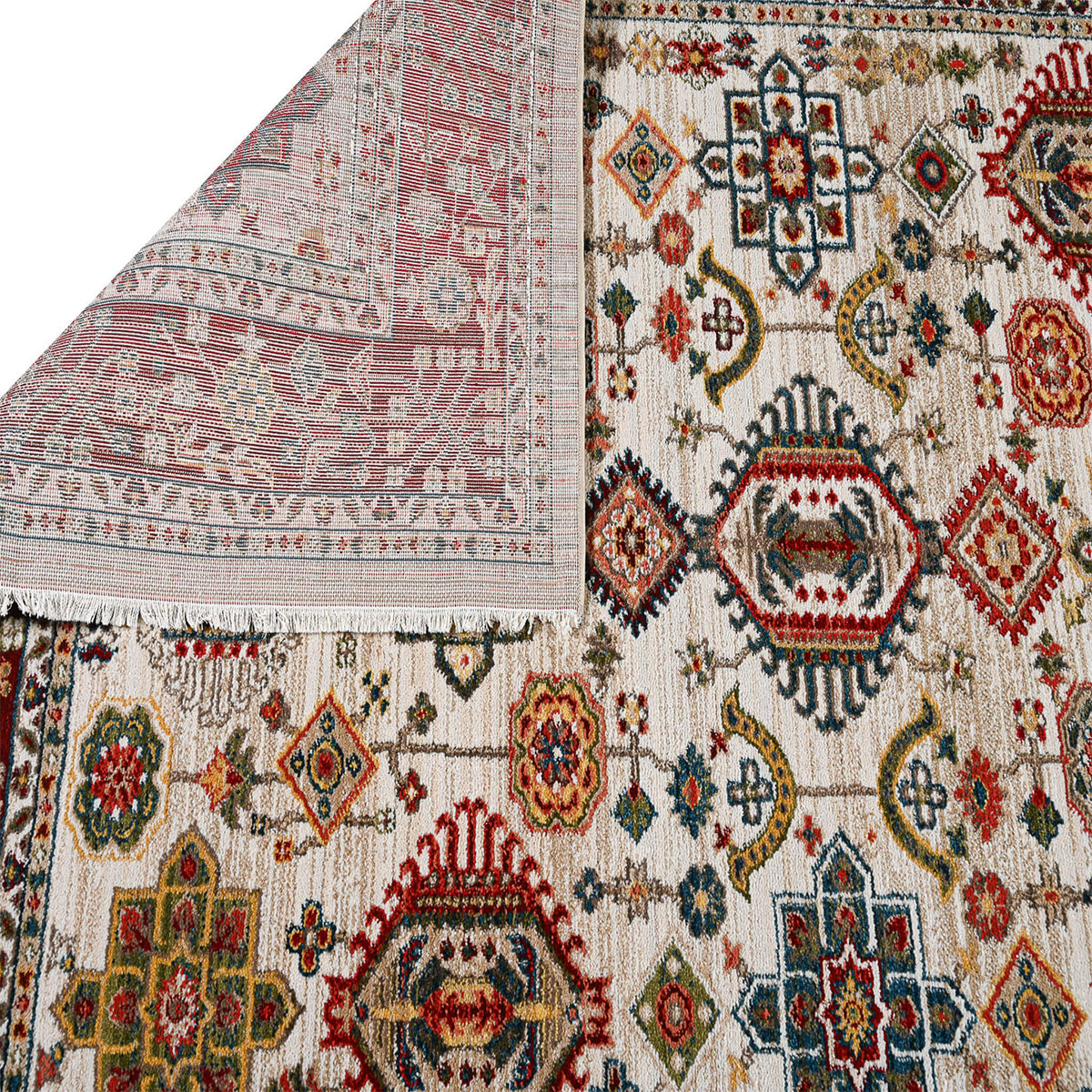 Χαλί (170X235) Polcarpet Kazak Oriental 695 Bone Bordo Χαλιά Σαλονιού Χειμερινά Boho Spitishop