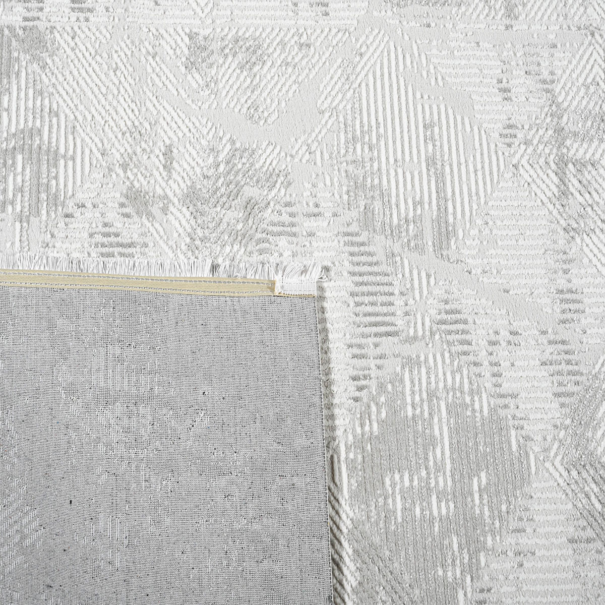 Χαλί (160X230) Polcarpet Platinum 6331 White Grey Χαλιά Σαλονιού Χειμερινά Spitishop