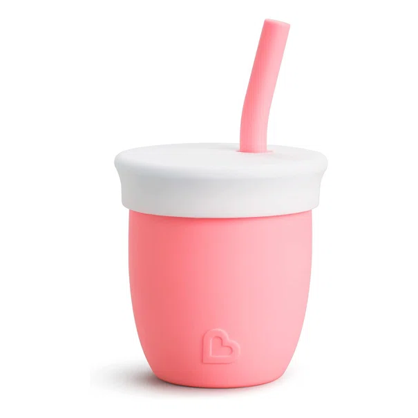 Ποτήρι Εκπαιδευτικό 118ml Με Καλαμάκι Munchkin C'Est Silicone Coral
