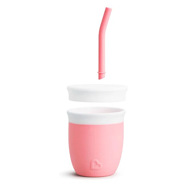 Ποτήρι Εκπαιδευτικό 118ml Με Καλαμάκι Munchkin C'Est Silicone Coral