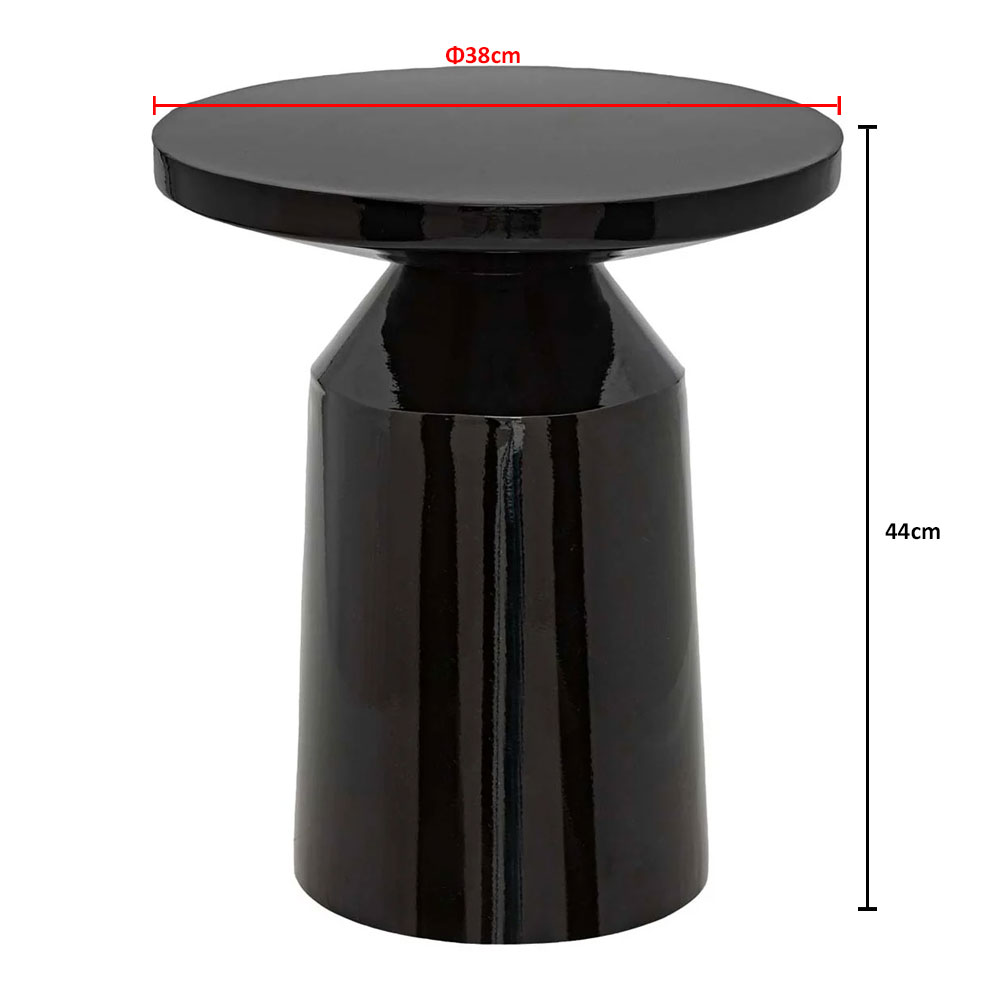 Βοηθητικό Τραπεζάκι (Φ38X44) A-S Sita Black 197889B Έπιπλα Σαλονιού Τραπεζάκια Μεταλλικά Spitishop