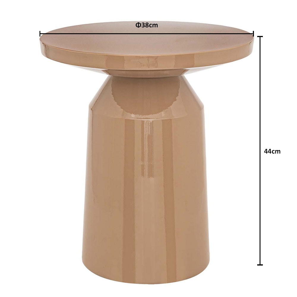 Βοηθητικό Τραπεζάκι (Φ38X44) A-S Sita Beige 197889A Έπιπλα Σαλονιού Τραπεζάκια Μεταλλικά Spitishop