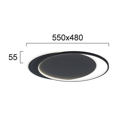 Φωτιστικό Πλαφονιέρα Led Viokef Evelyn Black 4301901 Φωτιστικά Οροφής Κρεμαστά Spitishop