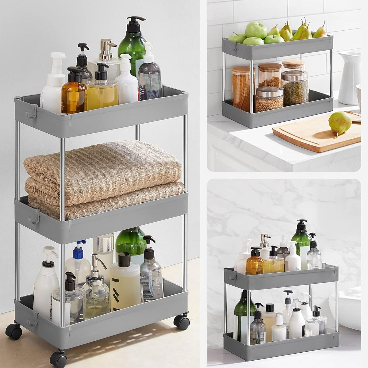 Τρόλεϊ Ραφιέρα 3 Θέσεων (40X22X60) Songmics Ksc009G01 Best Sellers Μπάνιο Spitishop