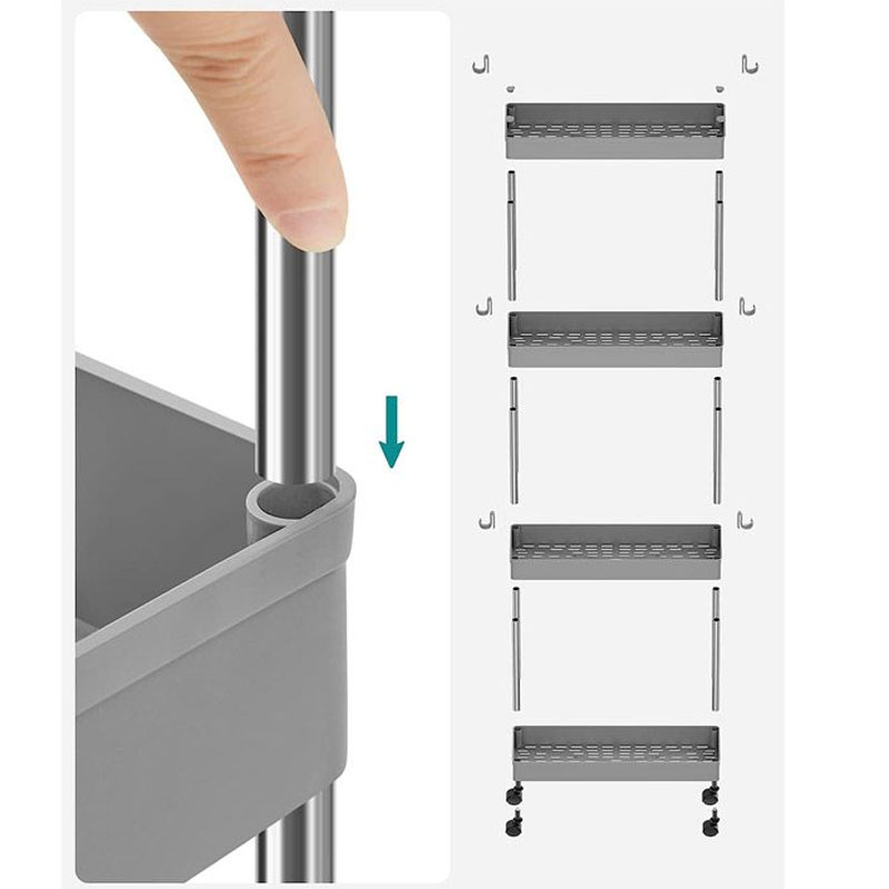 Τρόλεϊ Ραφιέρα 4 Θέσεων (40X13 5X88) Songmics Ksc008G01 Μπάνιο Έπιπλα Μπάνιου Spitishop