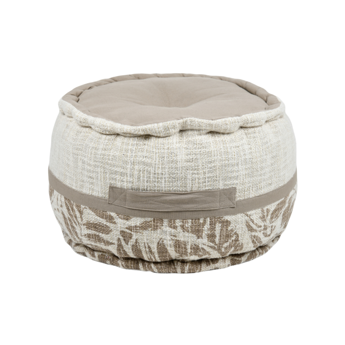 Πουφ (Φ40X30) S-F Hemera Taupe C8D388001 Έπιπλα Σαλονιού Spitishop