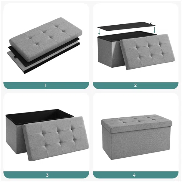 Ταμπουρέ Με Αποθηκευτικό Χώρο (76x38x38) Songmics LSF47G