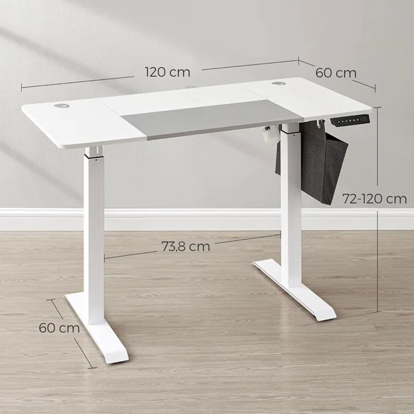 Ηλεκτρικό Γραφείο (120x60x72/120) Με Ρυθμιζόμενο Ύψος Songmics LSD015WZ05