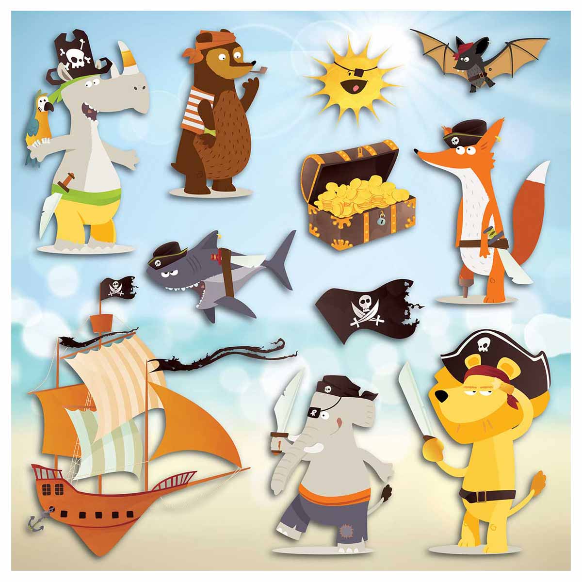 Παιδικά Αυτοκόλλητα Τοίχου 3D Ango Pirates 14502 Spitishop