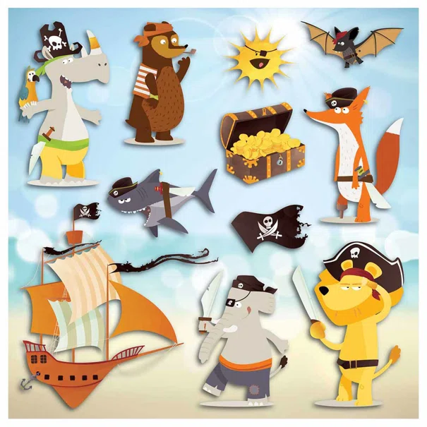 Παιδικά Αυτοκόλλητα Τοίχου 3D Ango Pirates 14502