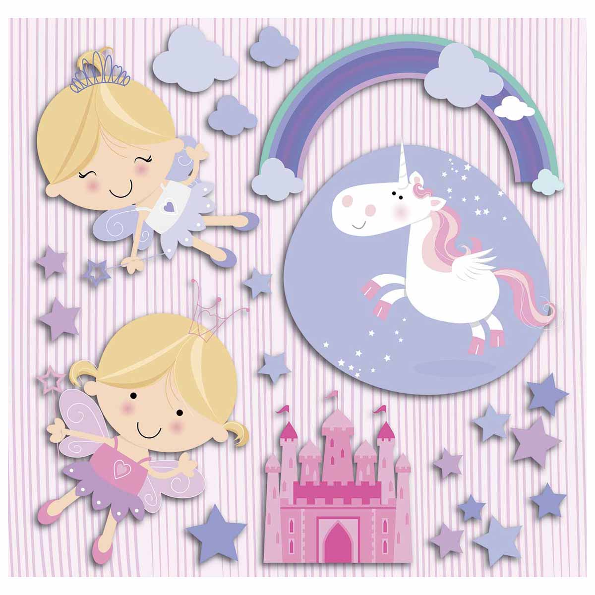 Παιδικά Αφρώδη Αυτοκόλλητα Τοίχου Ango Happy Fairies 14503 Spitishop