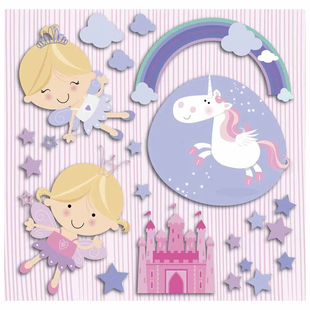 Παιδικά Αφρώδη Αυτοκόλλητα Τοίχου Ango Happy Fairies 14503