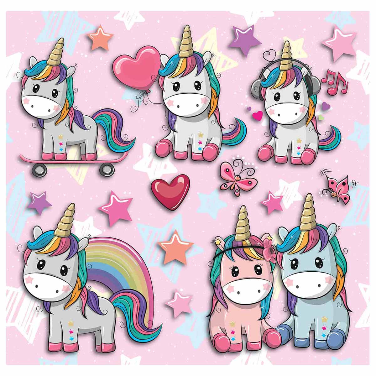 Παιδικά Αφρώδη Αυτοκόλλητα Τοίχου Ango Lovely Unicorn 14511 Spitishop