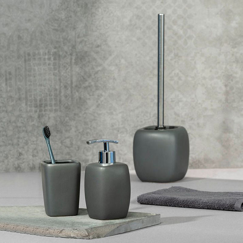 Dispenser Μπάνιου 410Ml (8X8X15) Wenko Faro Grey 20022100 Μπάνιο Αξεσουάρ Spitishop