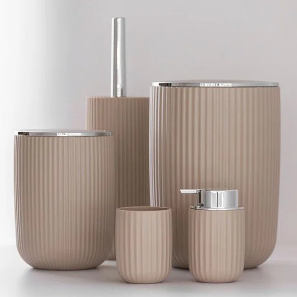 Dispenser Μπάνιου 250ml (Φ7.5x12.5) Wenko Agropoli Beige 25184100