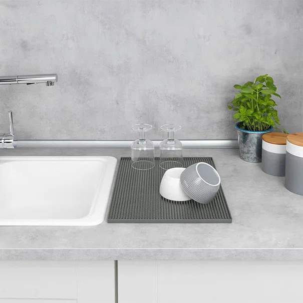 Επιφάνεια Στεγνώματος Πιάτων (40x20) Wenko Maxi Grey 54717100