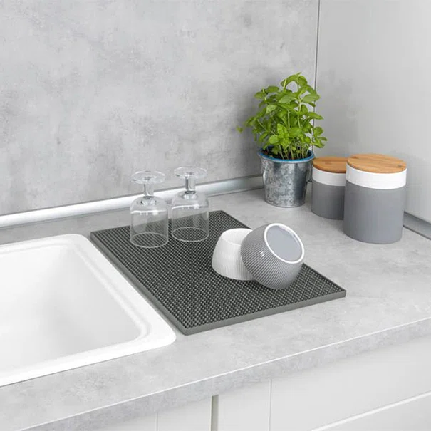 Επιφάνεια Στεγνώματος Πιάτων (40x20) Wenko Maxi Grey 54717100