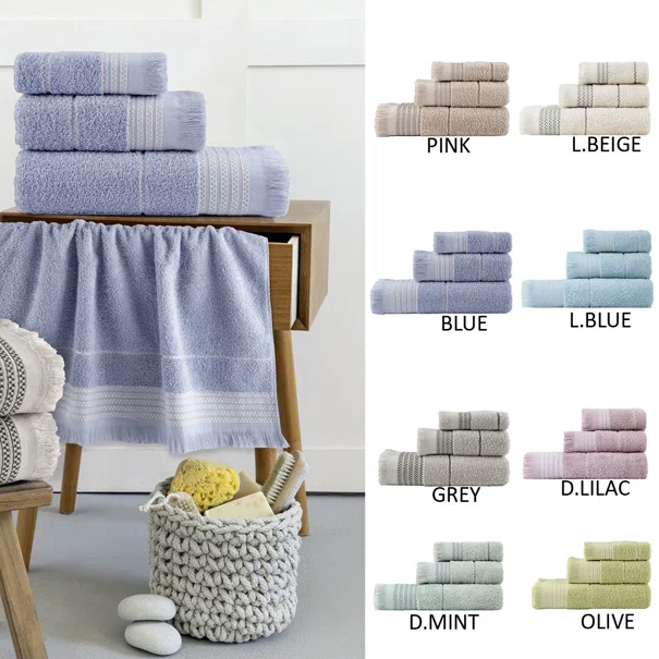 Πετσέτες Μπάνιου (Σετ 3τμχ) Nima Plush 480gsm