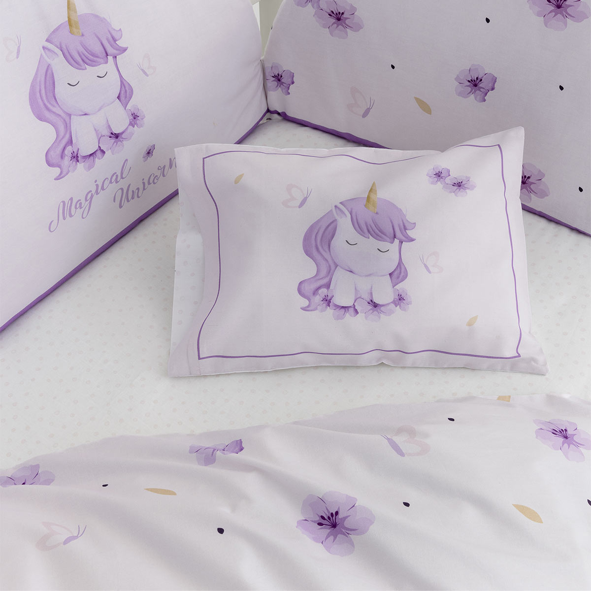 Παπλωματοθήκη Κούνιας (Σετ 110X145) 2 Όψεων Nima Magical Unicorn Βρεφικά Προίκα Μωρού Παπλωματοθήκες Βρεφικές Spitishop