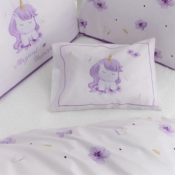 Παπλωματοθήκη Κούνιας (Σετ 110x145) 2 Όψεων Nima Magical Unicorn