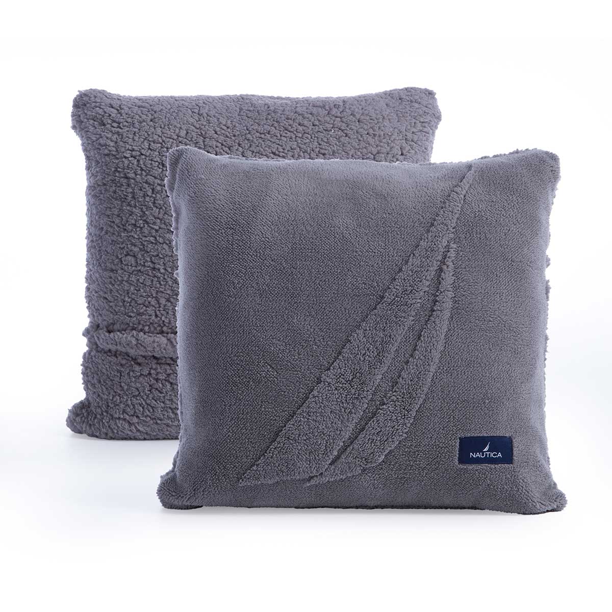 Διακοσμητικό Μαξιλάρι Fleece 2 Όψεων (45X45) Nautica By Nef-Nef Homeware Nau Coast Grey Λευκά Είδη Κρεβατοκάμαρας Διακοσμητικά Μαξιλάρια Spitishop