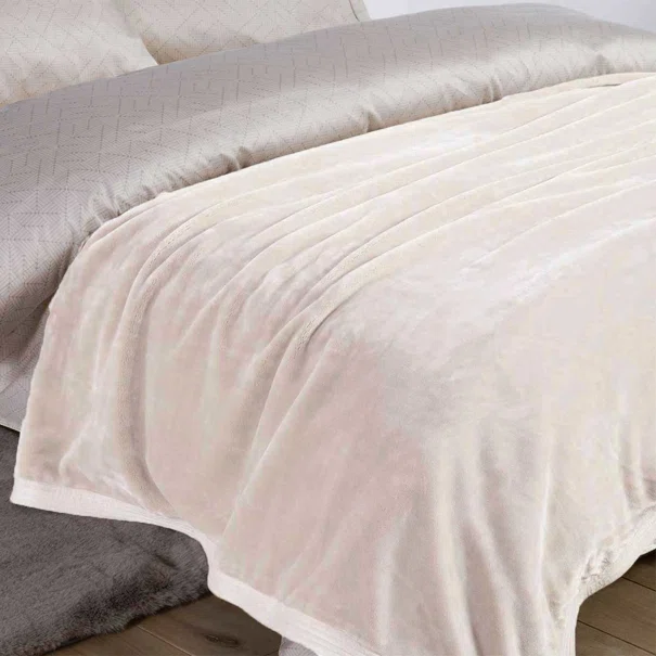 Κουβέρτα Βελουτέ Υπέρδιπλη (230x240) Nef-Nef Homeware Velosso Ecru