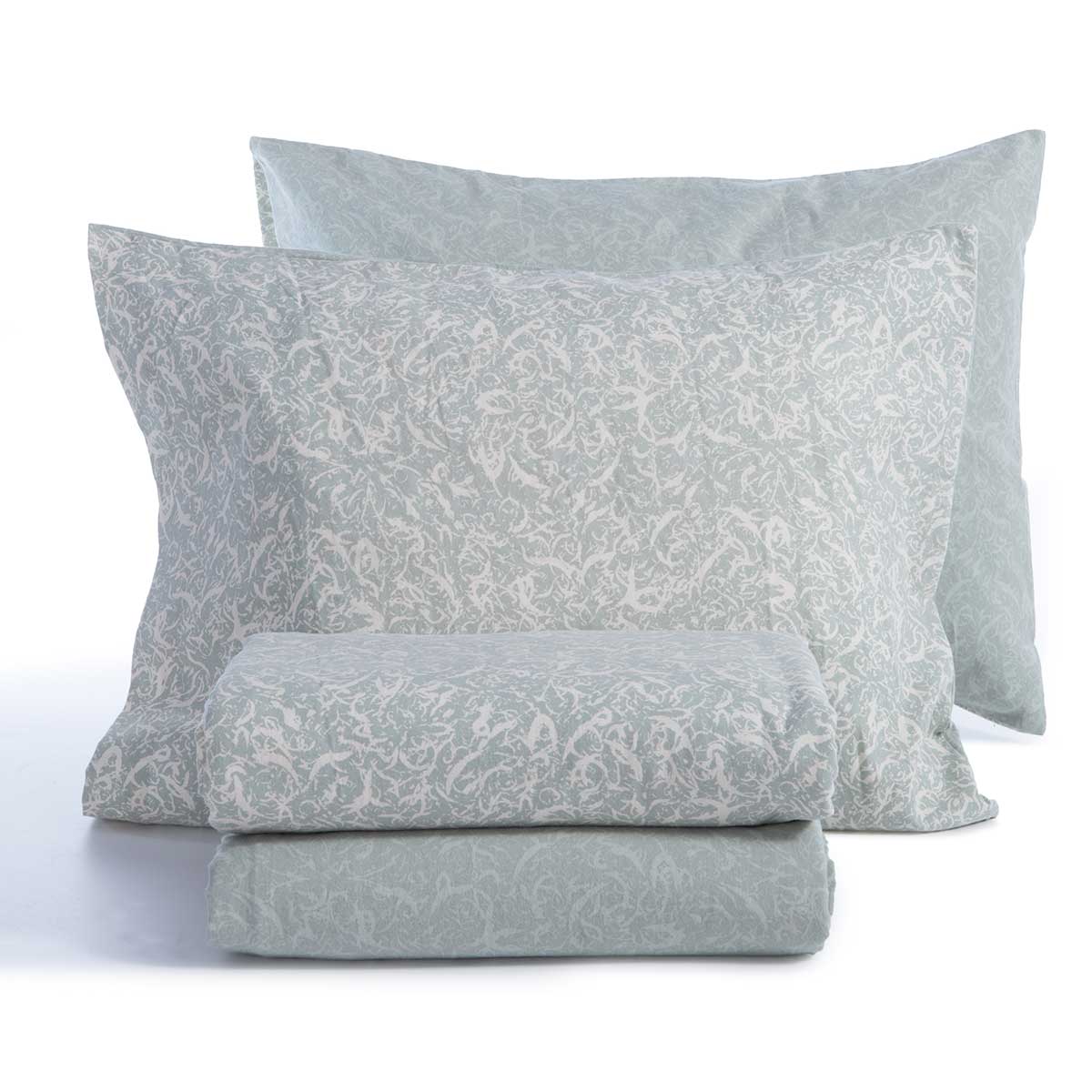 Φανελένια Σεντόνια Μονά (Σετ) Nef-Nef Homeware Flannel Sorial Mint Λευκά Είδη Κρεβατοκάμαρας Σετ Spitishop