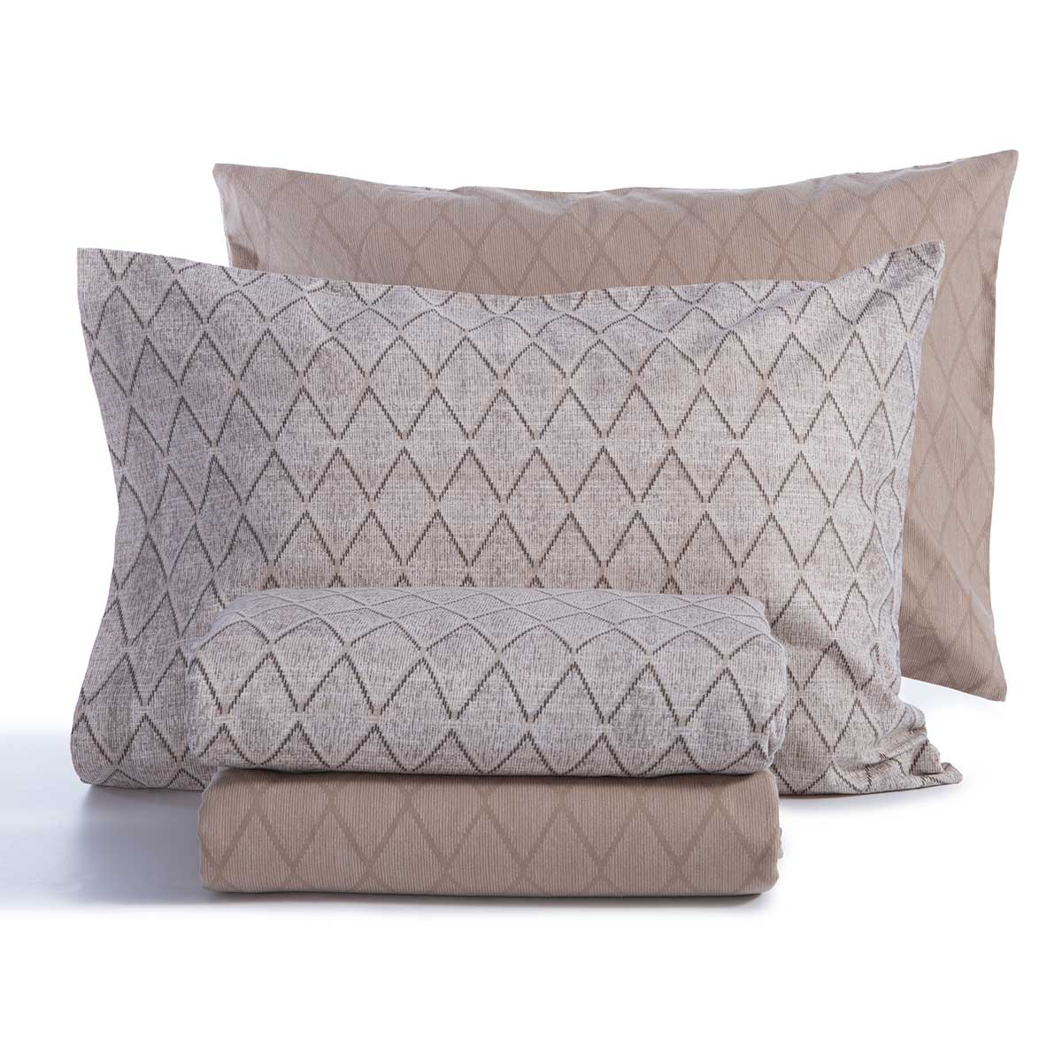 Φανελένια Σεντόνια Μονά (Σετ) Nef-Nef Homeware Flannel Torredo Beige Λευκά Είδη Κρεβατοκάμαρας Σετ Spitishop