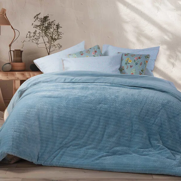 Κουβερτοπάπλωμα Υπέρδιπλο (240x220) Nef-Nef Homeware Ezra Blue