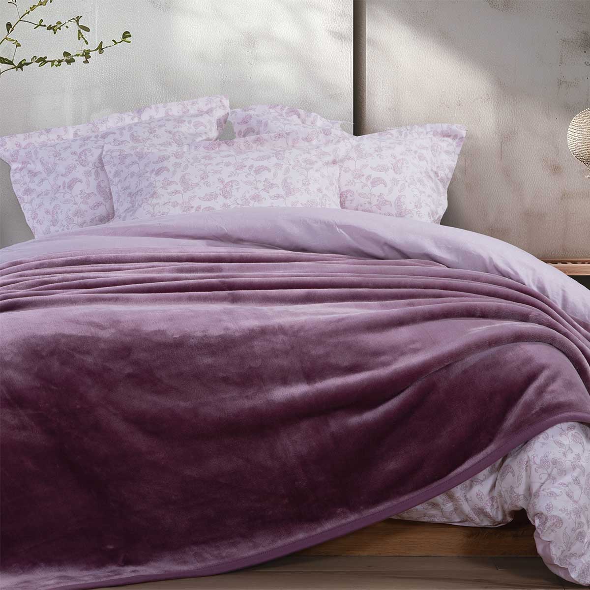 Κουβέρτα Βελουτέ Υπέρδιπλη (220x240) Nef-Nef Homeware Loft 22 Orchid-1222