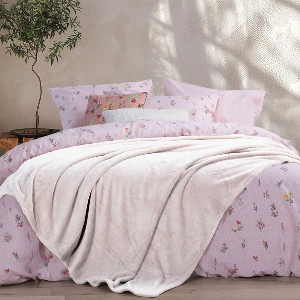 Κουβέρτα Fleece Υπέρδιπλη (220x240) Nef-Nef Homeware Cosy Ecru
