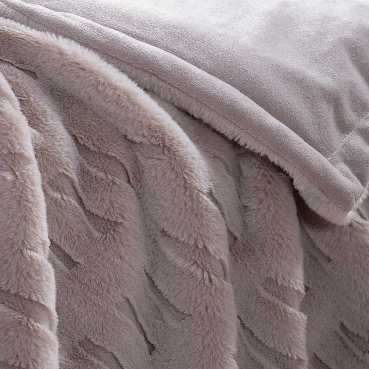 Γούνινη Κουβέρτα Καναπέ (130x180) Nef-Nef Homeware Vivo Greige