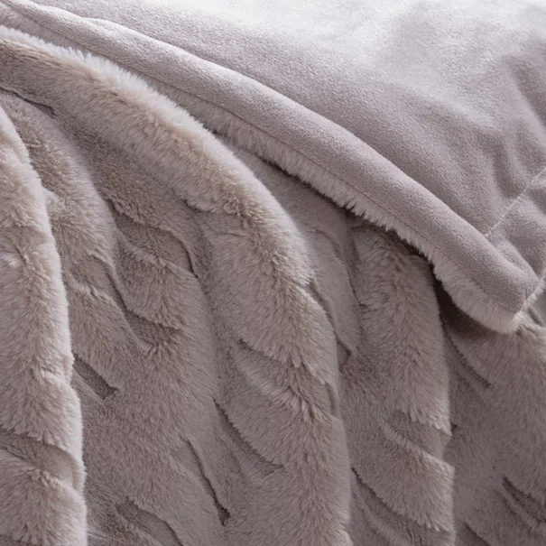 Γούνινη Κουβέρτα Καναπέ (130x180) Nef-Nef Homeware Vivo Greige