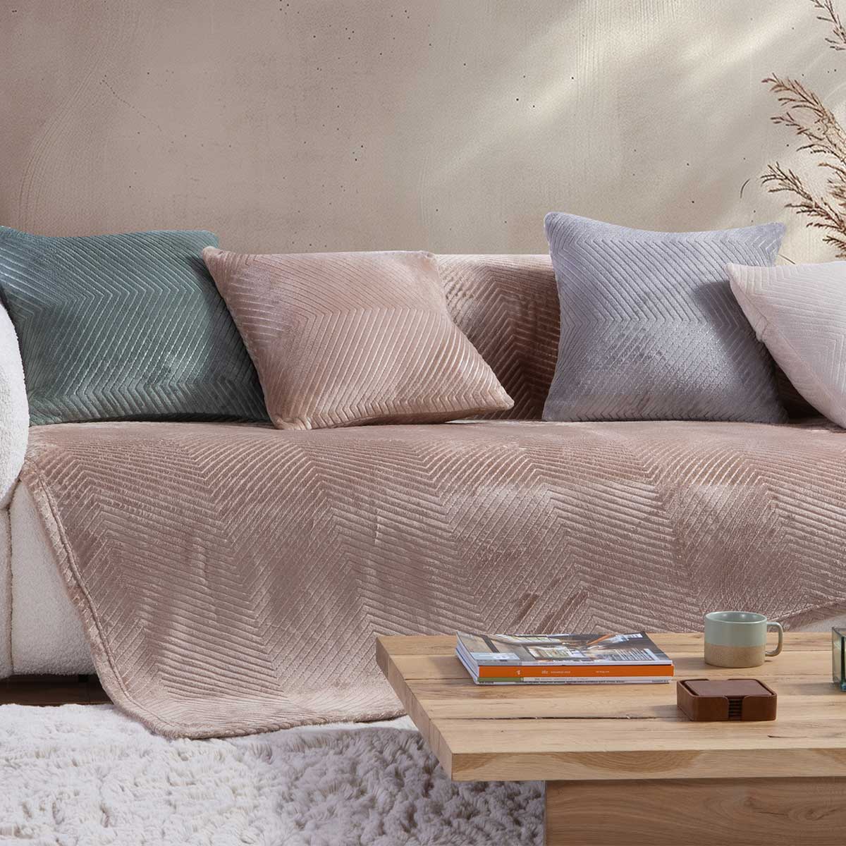 Ριχτάρι Καναπέ Διθέσιου Fleece (180x250) Nef-Nef Homeware Dakari Beige