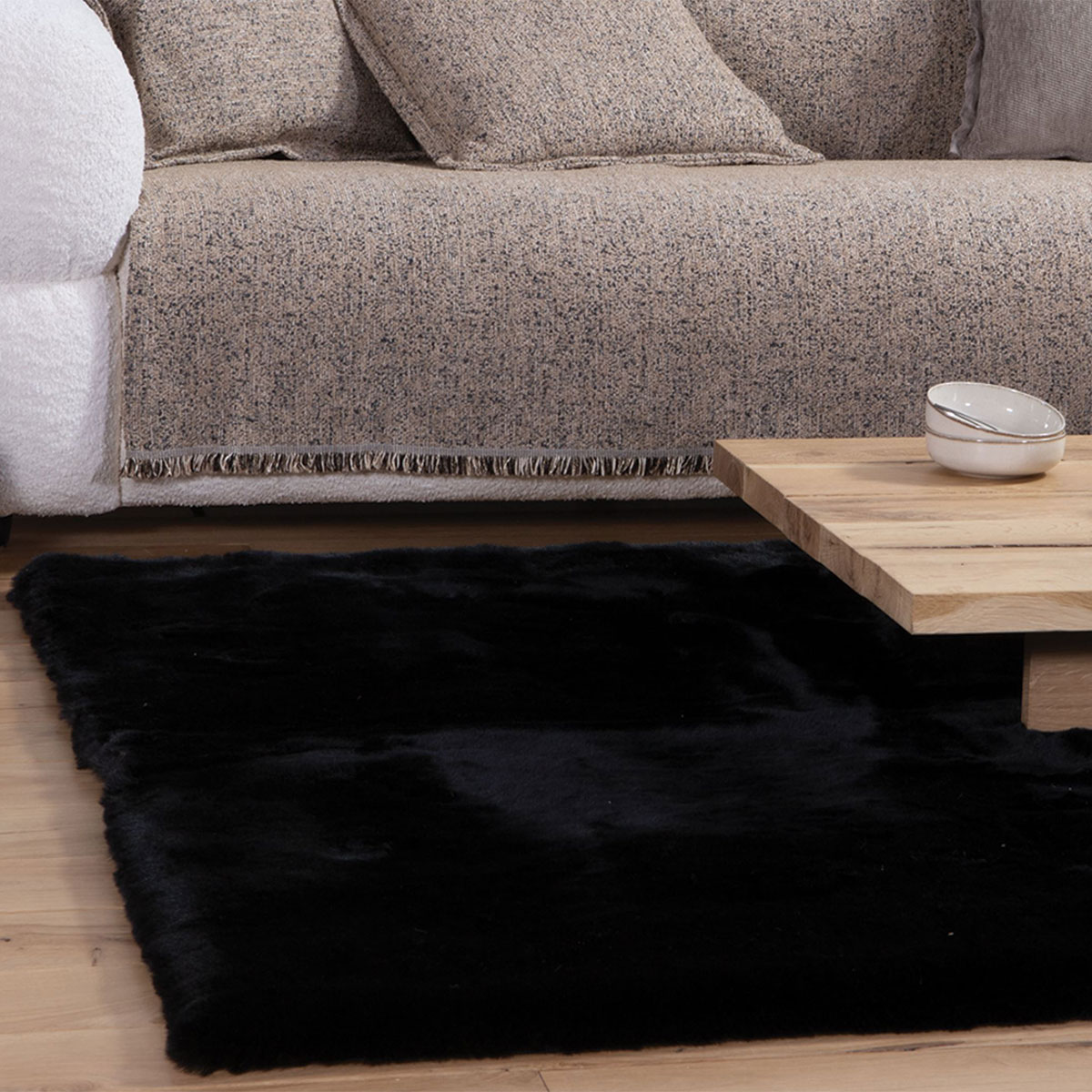 Χαλί Γούνινο (150x200) Nef-Nef Homeware Estelle Black
