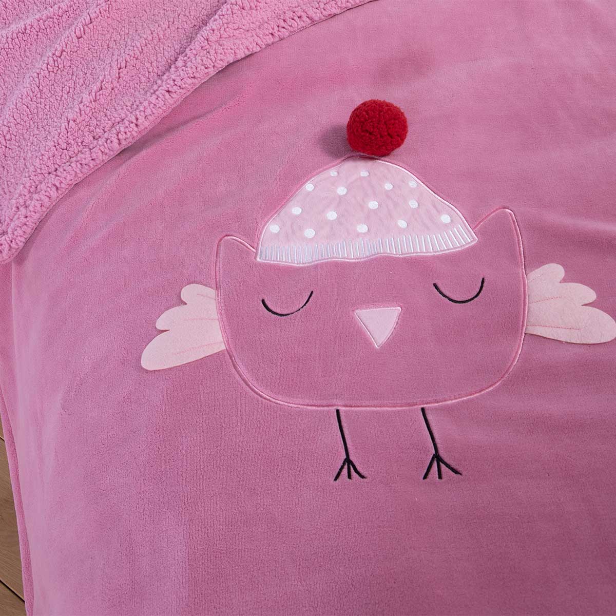 Κουβέρτα Fleece Κούνιας με Γουνάκι (130X180) Nef-Nef Homeware Junior Tweet So Sweet Βρεφικά Προίκα Μωρού Κουβέρτες Βρεφικές Spitishop