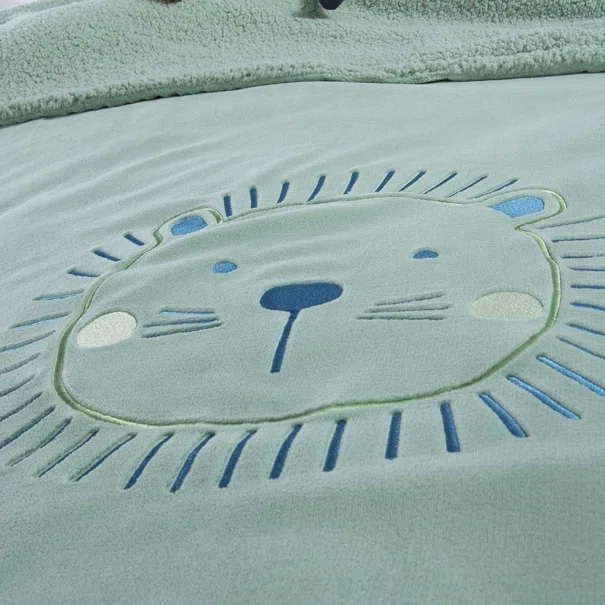 Κουβέρτα Fleece Κούνιας Με Γουνάκι (130x180) Nef-Nef Homeware Junior Jungle Combo