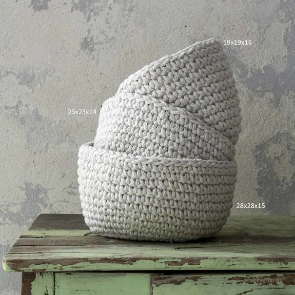 Καλάθι Αποθήκευσης (Φ28x15) Nima Panier Ivory