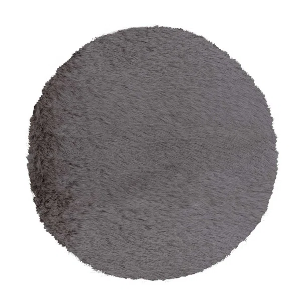 Στρογγυλό Χαλί Γούνινο (Φ160) Βιοκαρπέτ Krolik R04 D Grey