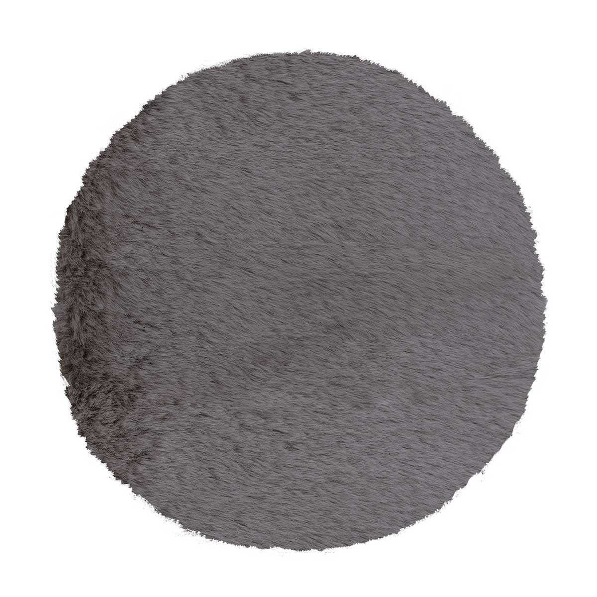 Στρογγυλό Χαλί Γούνινο (Φ160) Βιοκαρπέτ Krolik R04 D Grey Χαλιά Σαλονιού Χειμερινά Στρογγυλά Spitishop