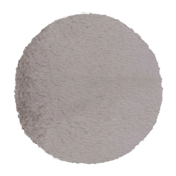 Στρογγυλό Χαλί Γούνινο (Φ160) Βιοκαρπέτ Krolik R05 L Grey
