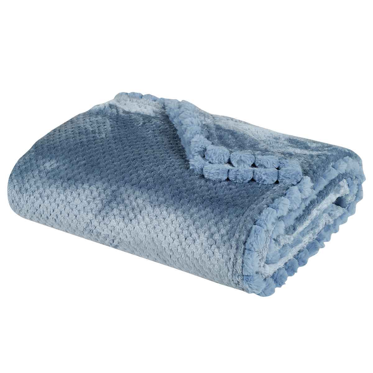 Κουβέρτα Καναπέ Fleece (130X170) Das Home 1186 Dusty Blue Λευκά Είδη Σαλονιού Κουβέρτες Spitishop