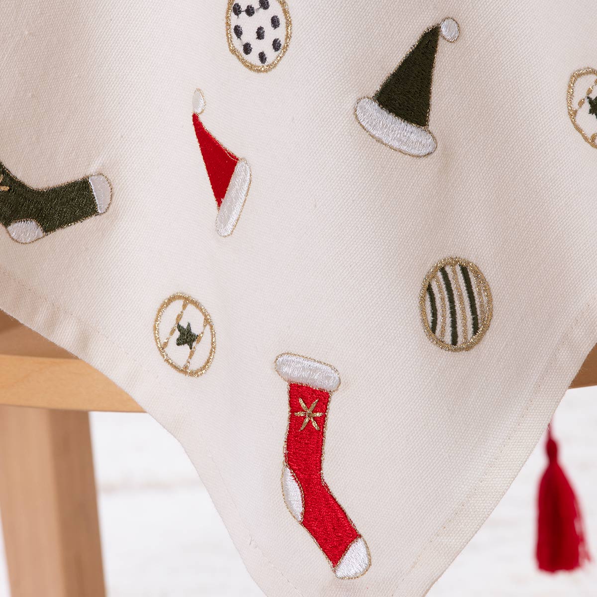 Χριστουγεννιάτικο Καρέ (100X100) Nef-Nef Homeware Christmas Is All Around Χριστουγεννιάτικα Spitishop