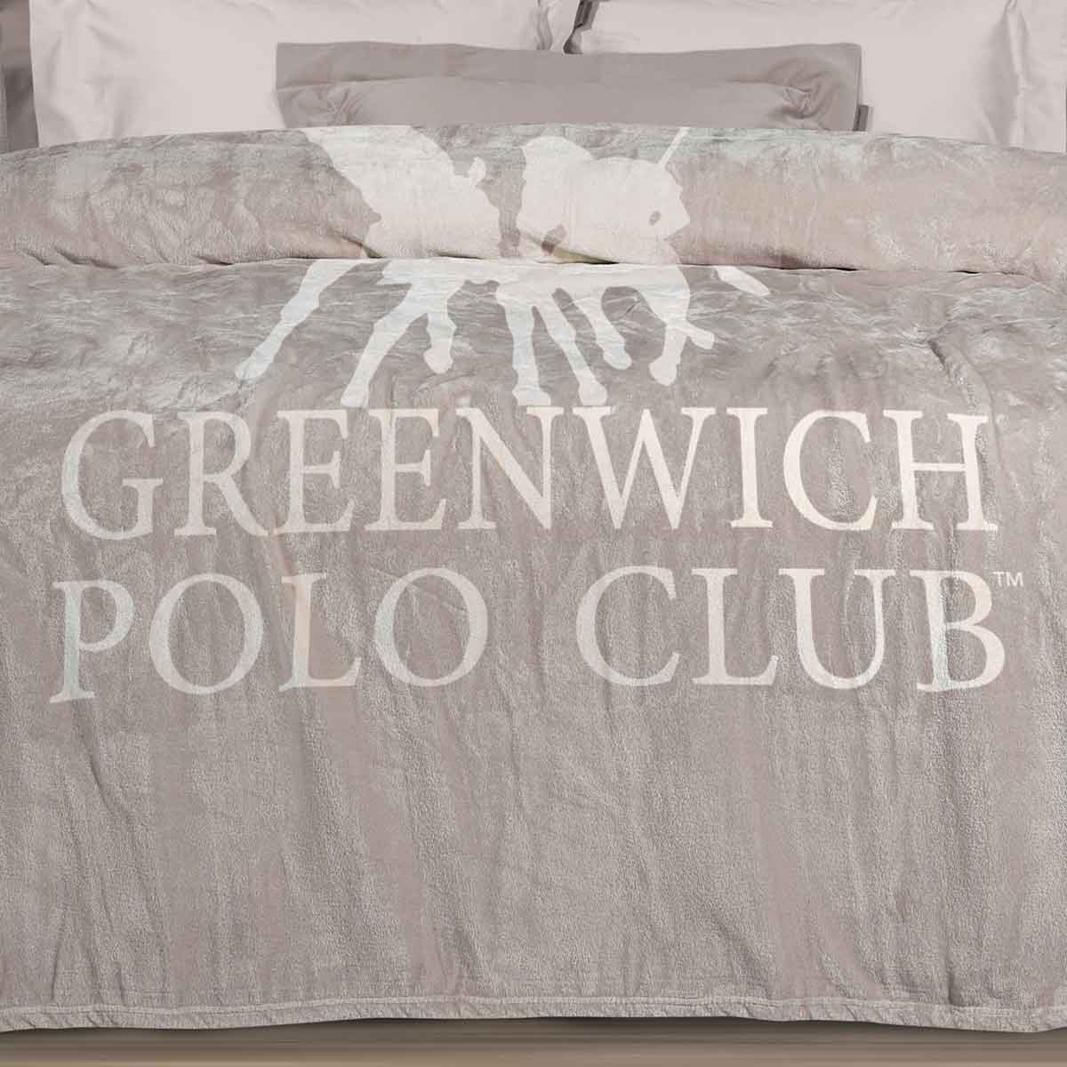 Κουβέρτα Fleece Μονή (160X240) Greenwich Polo Club Essential 3490 Λευκά Είδη Κρεβατοκάμαρας Κουβέρτες Μονές Spitishop